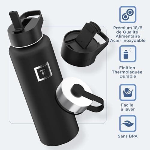 Gourde Isotherme Inox Étanche 1200 ml - Parfait pour Sport et Voyage - Idéale pour Enfants et Adultes