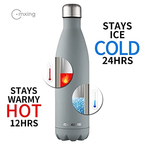 CMXING Thermosgourde Bouteille d'eau en Acier Inoxydable Double Paroi 500ml & 750ml - Isolation Thermique Réutilisable s