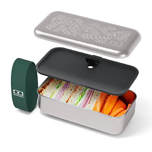 monbento Ensemble de Lunch Box Jungle en Métal, Bouteille Isotherme 500ml Sans BPA - Durable et Sûr