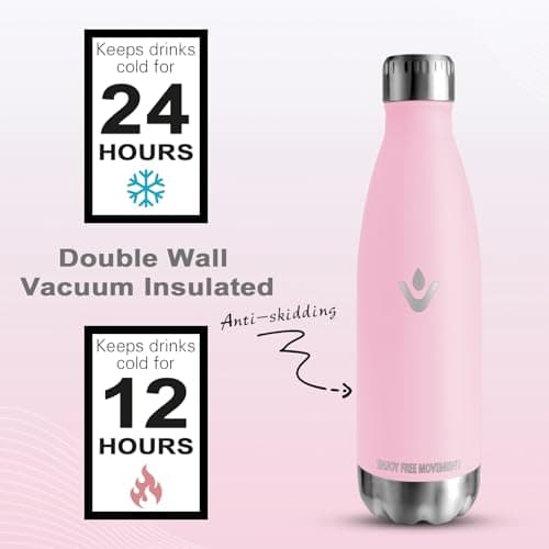 Vikaster Gourde Isotherme 500ml - Gourde Inox Sans BPA, Bouteille Étanche pour Adultes (Sport, Gym, Extérieur) | 500ml