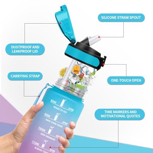 Bouteille d'Eau Enfant 500ml Motivante Étanche et Réutilisable pour Sport de Plein Air et Bureau
