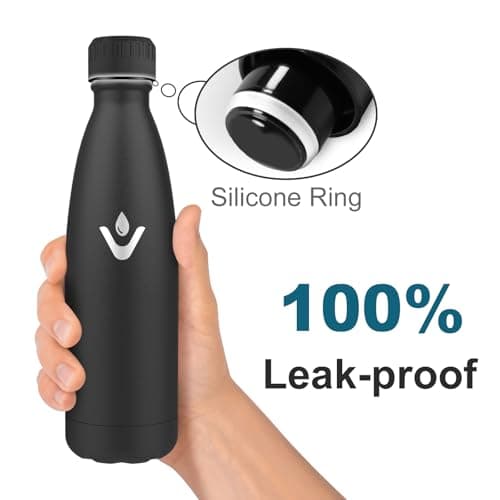 Gourde Isotherme Inox 500ml pour Adulte et Enfant - Étanche, Double Paroi, sans BPA, Bureau, École, Sport