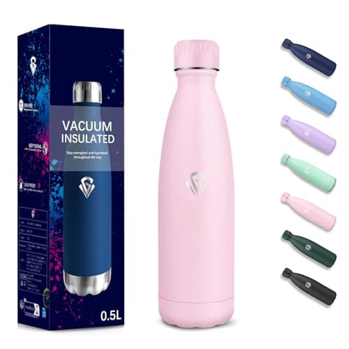 Gourde 500 ml Sans BPA pour École et Voyage - Isolation Isotherme Double Paroi - Acier Inoxydable 304 Rose - Isothermie