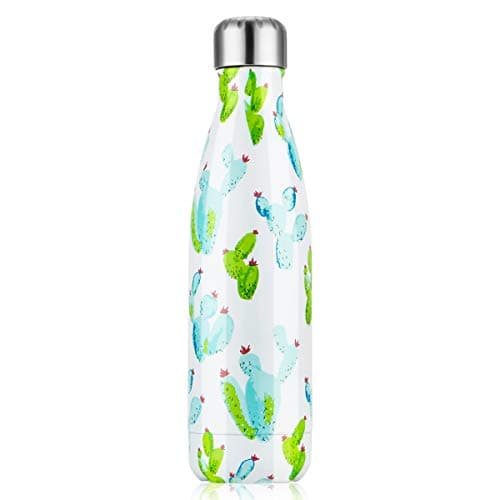 Gourde Inoxydable Isotherme Réutilisable 500ml Fleurs Rouge — Cactus