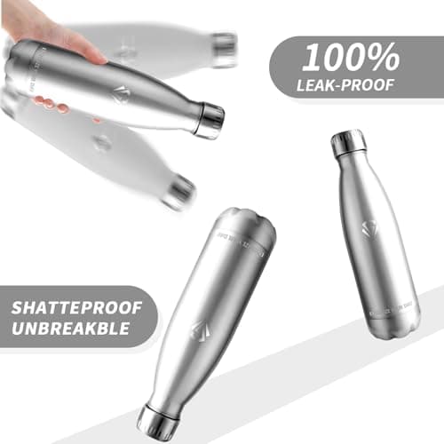 Vikastar Gourde Isotherme 500ml Sans BPA, Gourde Inox Anti-Fuites pour Enfants et Adultes, Sport, École, Gym – Bouteille