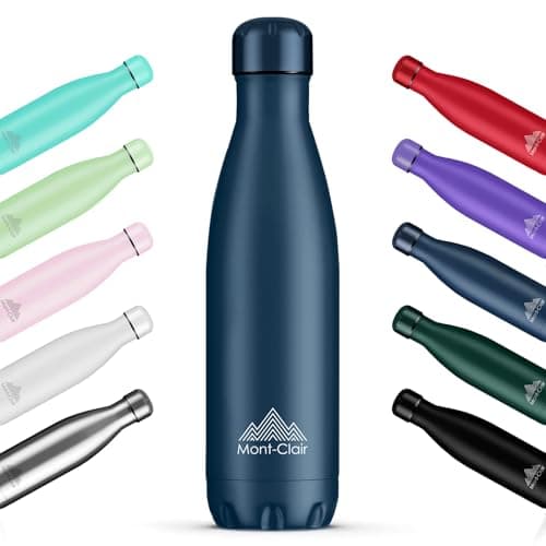 Mont-Clair Gourde Isotherme 750ml sans BPA - 24h Froid /12h Chaud, Bouteille d'Eau en Acier Inoxydable, Bleu Clair - Par — Bleu Foncé