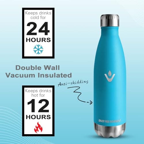 Vikaster Gourde isotherme 500ml InoxSans-BPA Approprié pour Adulte Sport Gym École Extérieur
