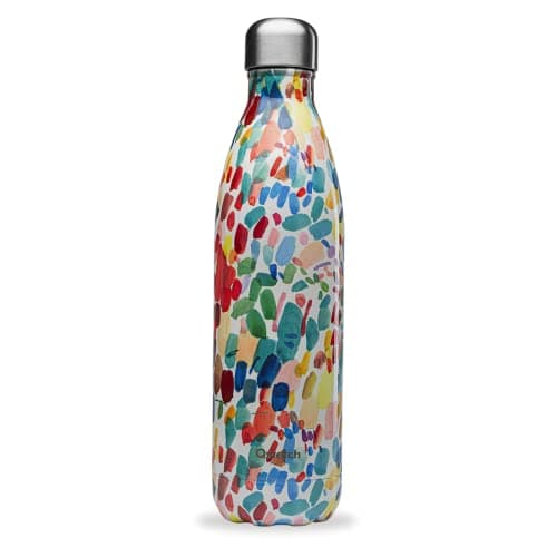 Qwetch Bouteille Isotherme Hanami Bleu 500ml - 24h Froid / 12h Chaud, Étanche / Sans BPA / Réutilisable - Gourde Inox Pa — Arty