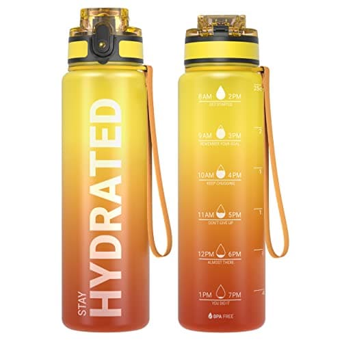 Bouteille d'Eau Sahara Sailor 1L, Sportive & Étanche pour Sport et Camping, Sans BPA et Reutilisable avec Marqueur de Te — B-feu