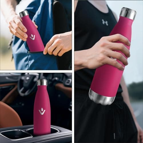 Gourde Isotherme Inox 500ml pour Adulte et Enfant - Étanche, Isolant sous Vide à Double Paroi - Bureau, École, Sport, Yo
