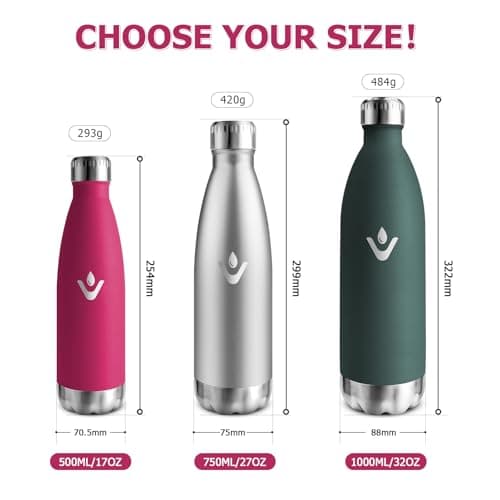 Gourde Isotherme Inox 500ml pour Adulte et Enfant - Étanche, Isolant sous Vide à Double Paroi - Bureau, École, Sport, Yo