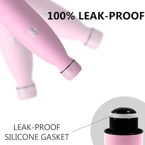 Gourde Grsta Isotherme 500ml Rose - 24h Froid & 12h Chaud, Anti-Fuite, Inox Sans BPA, Facile à Transporter, Bouteille d'