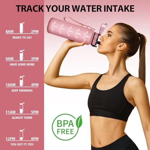 Gourde HoneyHolly 500ml Sport Sans BPA Eau Fitness Yoga L'école Bureau Filtrage Marqueur Temps