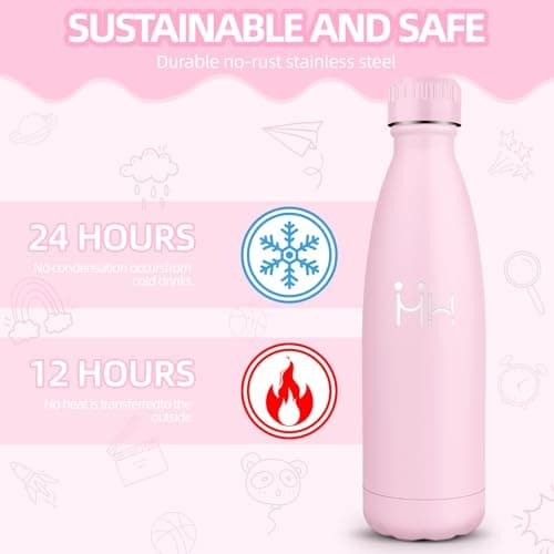 Bouteille Isotherme Gourde 500ML Inox Réutilisable - Bureau École Sport