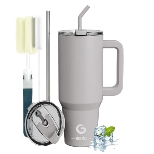 BIGRD Gourde Isotherme 1.2L (1180ml) Acier Inoxydable 304 Double Isolation Vide 100% Étanche pour Sport Randonnée Voyage — Gris
