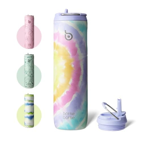 Bouteille d'eau isotherme en acier inoxydable pour sport et voyage - Rose clair, 710 ml,anti-fuite, sans BPA — Barbe À Papa