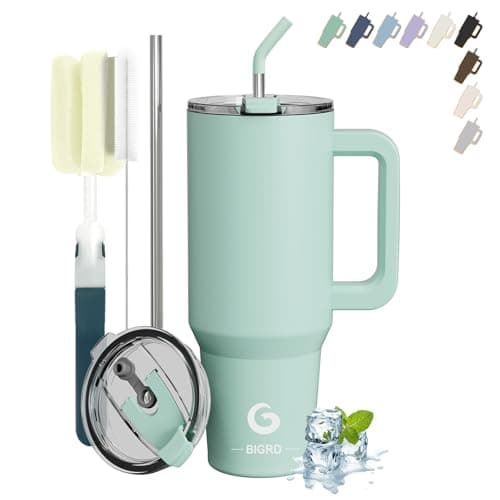 BIGRD Gourde Isotherme 1.2L (1180ml) Acier Inoxydable 304 Double Isolation Vide 100% Étanche pour Sport Randonnée Voyage — Vertes