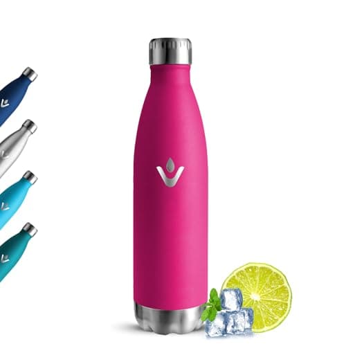 Thermos Gourde Grsta, Gourde Inoxydable 500ml sans BPA, Bouteille Isotherme 24h Froid 12h Chaud pour Enfant et Voyage