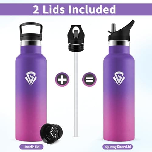 Gourde Isotherme Double Paroi 500ml, Bouteille Inox Étanche Sans BPA pour Enfants et Adultes, Idéale pour Bureau, Extéri