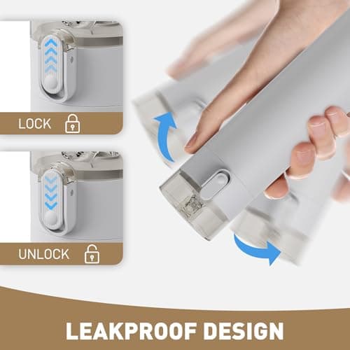 Exllena Gourde Isotherme Anti-Fuites 270ml à Ouverture Une Main, Design Ultra-Compact Idéale pour le Sport, Bureau ou En