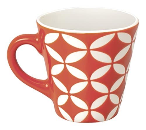Etnika Tasse à Café en Porcelaine Bleu Clair 90 ml, 6,2 x 6,2 x 6 cm, Correspond à la Taille Standard pour Bureau et Mai — Rouge