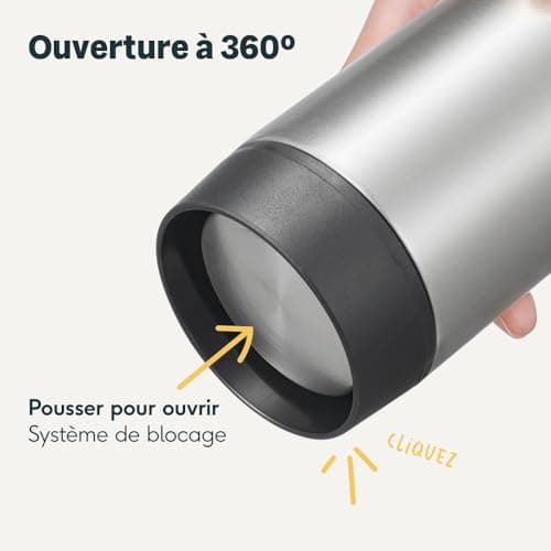 SILBERTHAL Thermos Cafétéria 350ml - 6h Chaud/12h Froid - Acier Inoxydable Anti-fuite