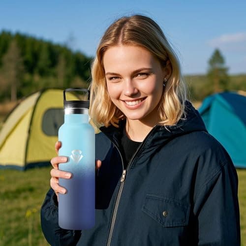 Gourde isotherme sport 500ml anti-fuite double isolation bouteille inoxydable randonnée voyage camping