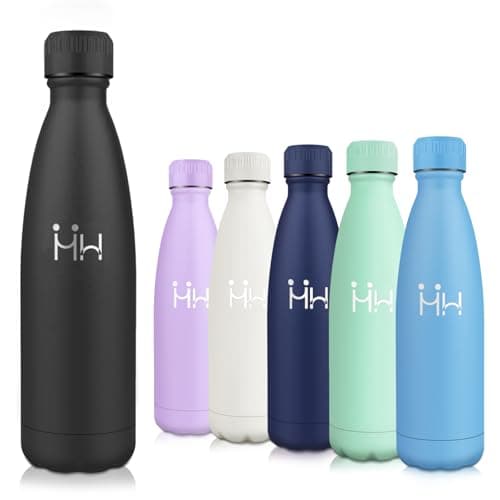 Gourde Isotherme Motswedi 500ml, 24h Froid & 12h Chaud, Gourde Enfant Anti-Fuite sans BPA, Bouteille Inox pour Sport, Fi — Noir-750ml