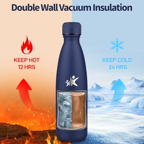 Gourde Isotherme Motswedi 500ml, 24h Froid & 12h Chaud, Gourde Enfant Anti-Fuite sans BPA, Bouteille Inox pour Sport, Fi