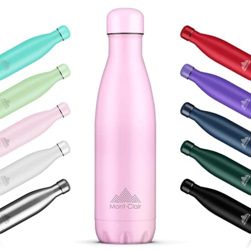 Mont-Clair Gourde Isotherme 750ml sans BPA - 24h Froid /12h Chaud, Bouteille d'Eau en Acier Inoxydable, Bleu Clair - Par — Rose