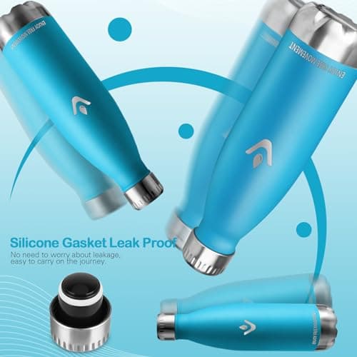 Vikaster Gourde isotherme 500ml InoxSans-BPA Approprié pour Adulte Sport Gym École Extérieur