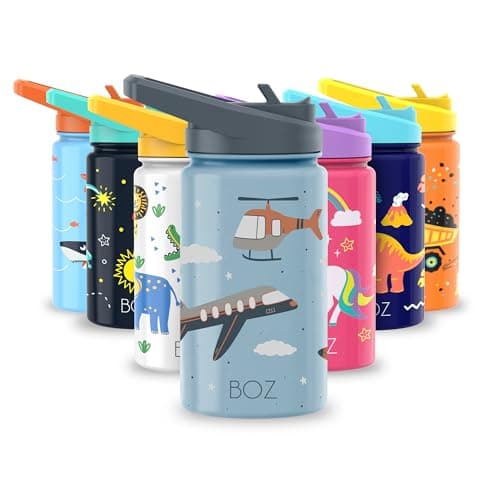Gourde Isotherme Enfant Anti-fuite (8 oz) sans BPA, Bouteille Boisson Chaude/Froide Double Paroi Inox 414ML, 24h Isolati — Ciel