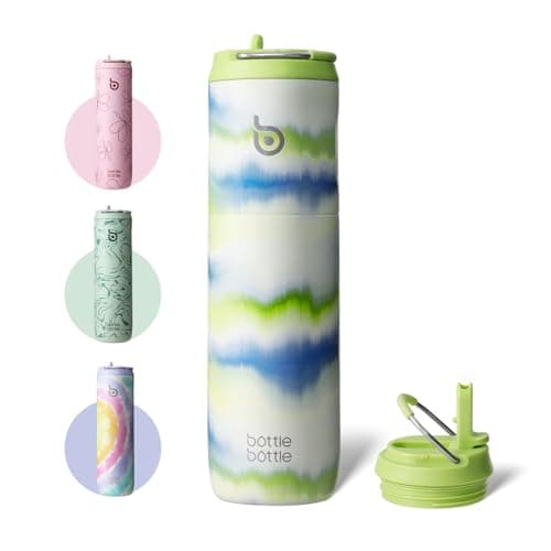 Bouteille d'eau isotherme en acier inoxydable pour sport et voyage - Rose clair, 710 ml,anti-fuite, sans BPA — Brume