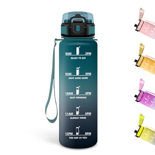 Gourde Motswedi Sport 500ml Anti Fuite Rose Cler & Rose Rouge pour Enfant et Adulte | Bouteille Réutilisable Sans BPA | — Vert Foncé & Gris
