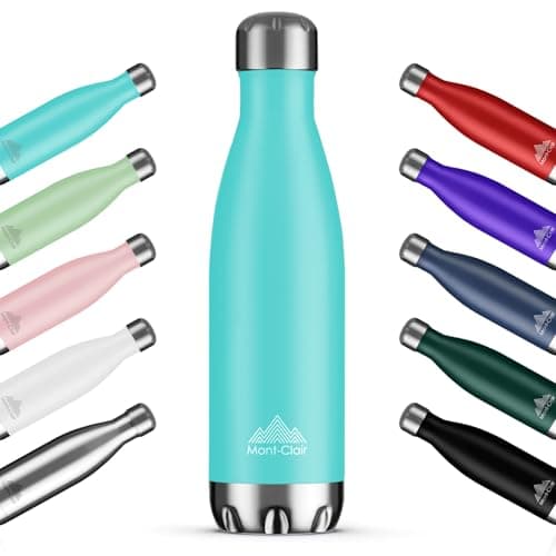 Mont-Clair H2O Gourde isotherme 500ML - Bouteille d'eau en acier sans BPA - 24h froid & 12h chaud - Vert clair  
Mont-Cl — Bleu Clair