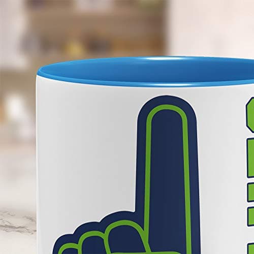 OM3 Number One Tasse en céramique bleu clair 325 ml imprimé des deux côtés