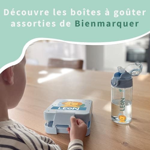 BIENMARQUER - Gourde Personnalisable pour Enfants - Idéale pour l'Ecole et le Jogging - Résistante aux chocs et lavable