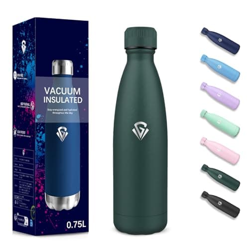 Gourde 500 ml Sans BPA pour École et Voyage - Isolation Isotherme Double Paroi - Acier Inoxydable 304 Rose - Isothermie — Vert Kaki-750ml