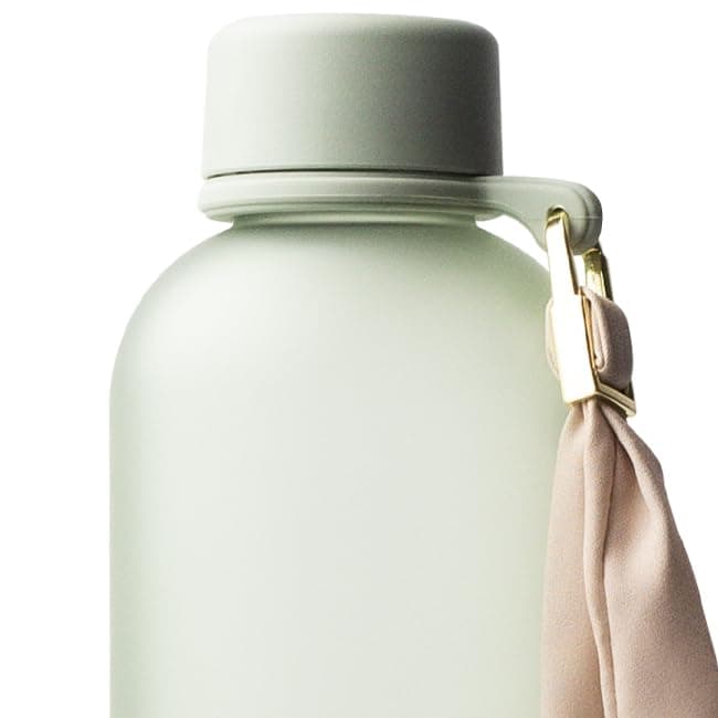 MAMEIDO Gourde 1,5 l | Design Plastique | Marqueur de Temps de Motivation — Sage (+ Sport Loop)