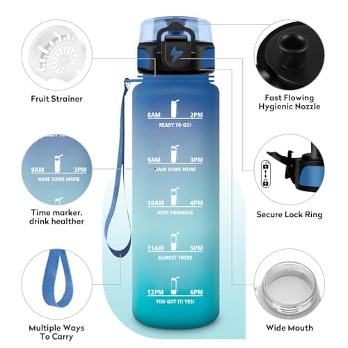 Gourde Enfant 500ml, Bouteille d'eau Étanche et Réutilisable pour Enfants, Gourde Sport avec Filtre et Marqueur de Temps