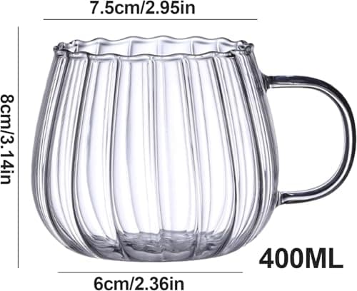 Lot de 2 tasses en verre transparent en forme de citrouille pour boissons chaudes, café, thé, maison et cuisine - résist
