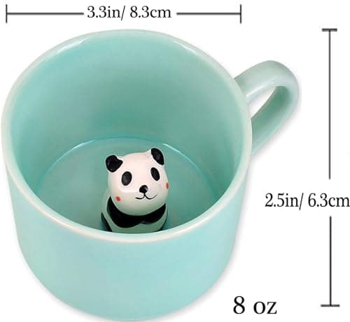 Itian tasses en céramique avec couvercle pour enfants 230 ml, tasses d'animaux 3D fantaisies pour mariage et anniv., cou