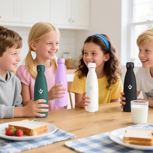 Motswedi Gourde Isotherme Violet Clair, Réutilisable 500ml, pour Enfant et Adulte, Randonnée & Sport 24h Froid 12h Chaud