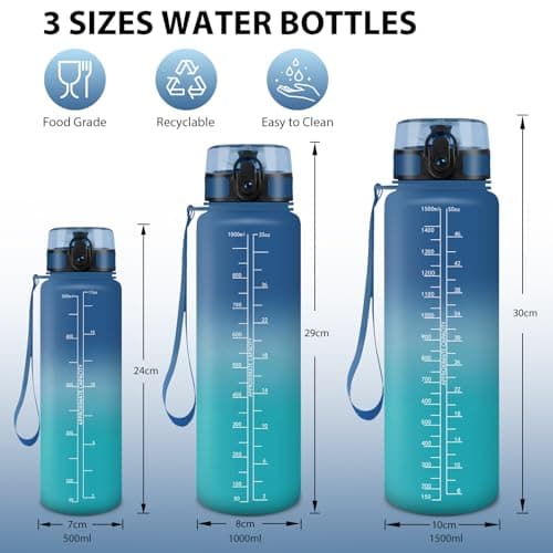 Gourde HoneyHolly Sport 500ml, Filtrante et Temps Marcateur, Idéale pour Sport, Fitness et Yoga, Sans BPA, 500ml