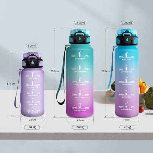 Gourde Sport 500ml pour Enfant et Adulte | Étanche | Motivante | Idéale pour Randonnée, Sport et Yoga | Bouteille Reutil