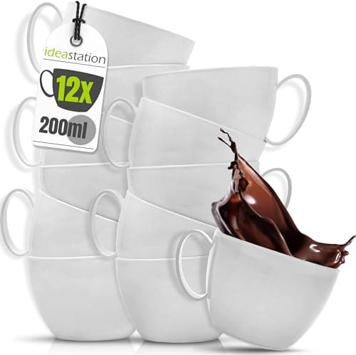 Idea-station tasse café plastique - incassable - idéale pour le camping — 12 Pièces / Gris