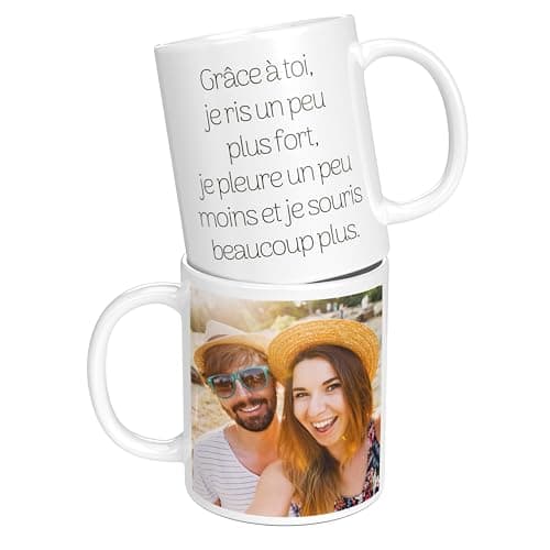 Mug Personnalisé Haute Qualité | Idée Cadeau Original pour Homme et Femme | Impression Personnalisée avec Photo et Texte