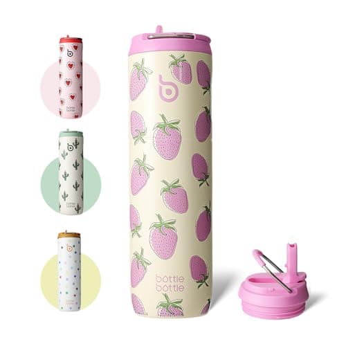 Bouteille d'eau isotherme en acier inoxydable pour sport et voyage - Rose clair, 710 ml,anti-fuite, sans BPA — Baies Sucrées