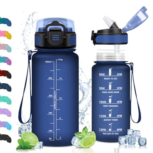 Vikaster Gourdes Sport Étanche & Réutilisable, Convient pour la Gym, Bouteille Ouvrir en Un Clic — Bleu Royal