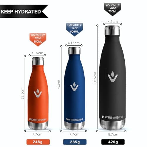 Gourde Vikaster isotherme 500ml inox Sans-BPA Etanche pour Adulte Sport Gym École Extérieur